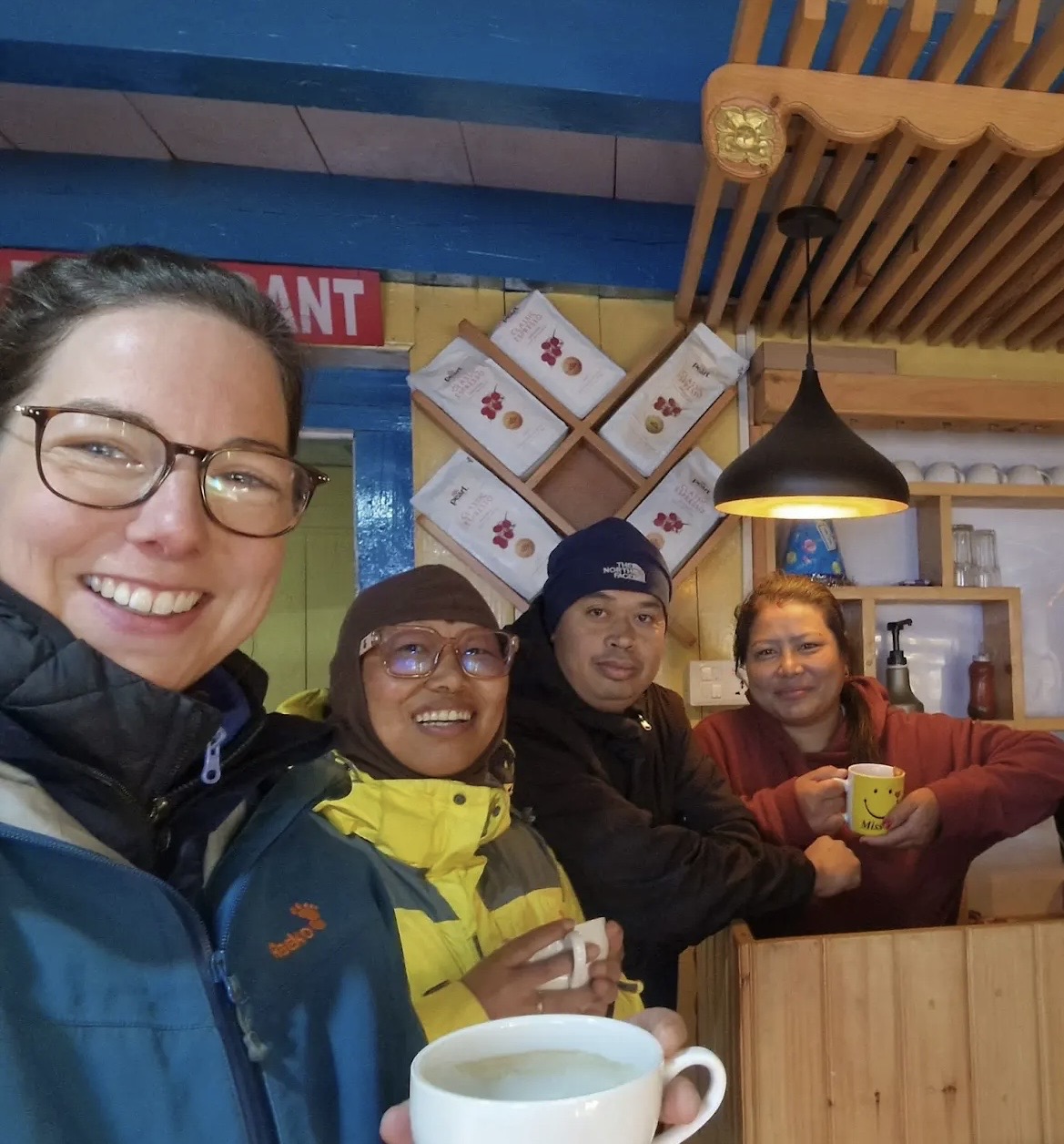 Hotel owner with guests